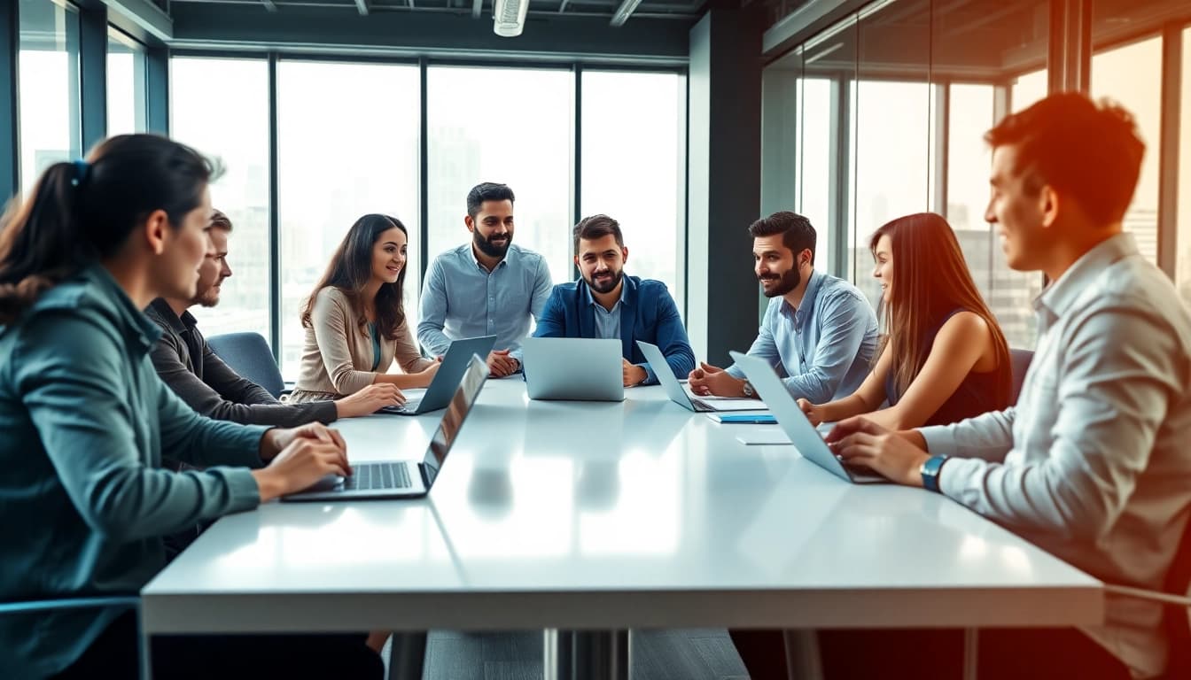 Besprechung im Team bei https://alvionz.de/ zur Webentwicklung mit interaktiven Elementen
