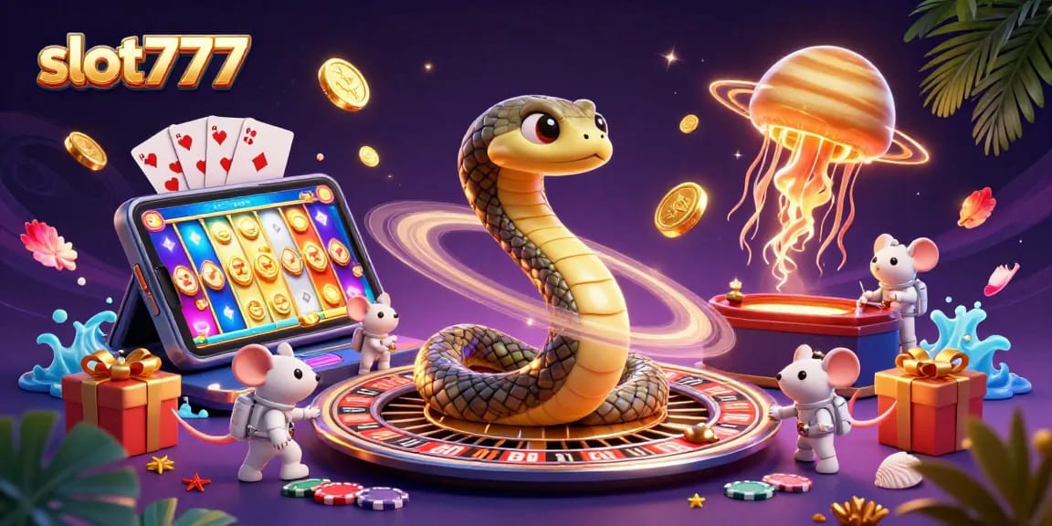 Experience the excitement of slot777 with astronaut mice betting on a cosmic roulette wheel.