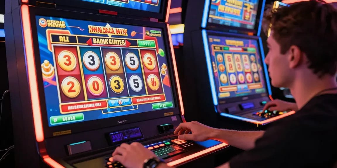 Engaging player interacting with a slot modal 5k gaming interface