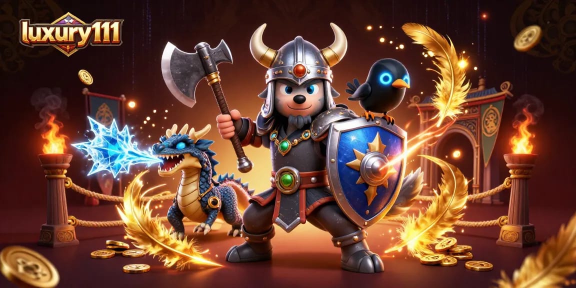 Experience thrilling gameplay with luxury111 as a Viking wolf warrior battles for glory!