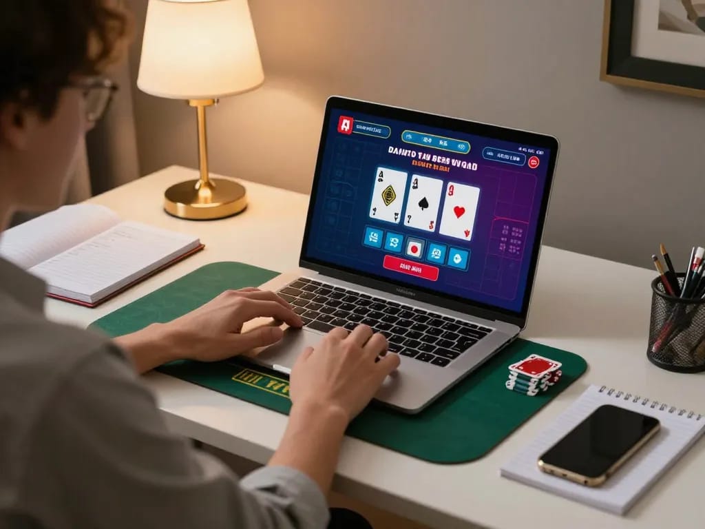 open88 user placing bets in a cozy home environment, enjoying live dealer games