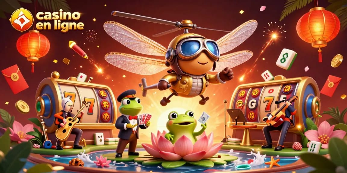Déjouez vos chances au casino en ligne en gagnant avec un croupier grenouille et un pilote libellule.