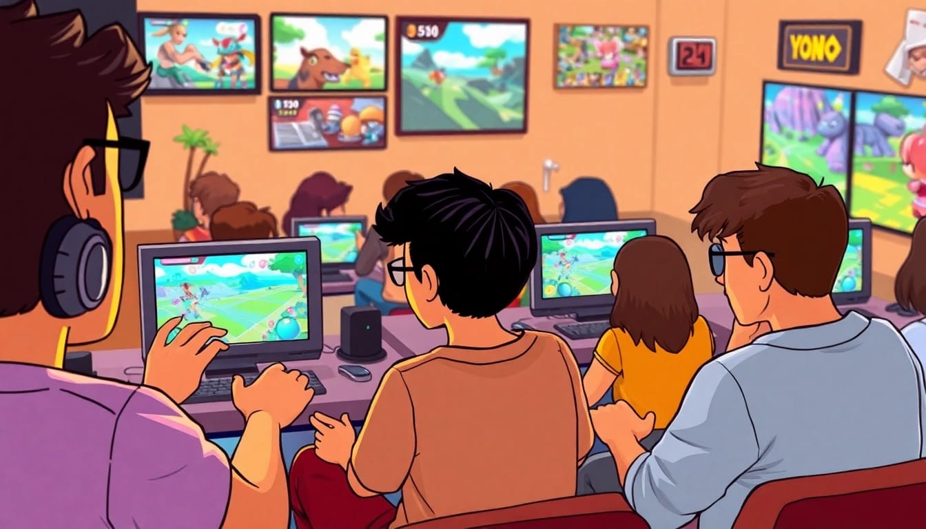 Experience the thrilling Yono game with enthusiastic gamers in a vibrant atmosphere.