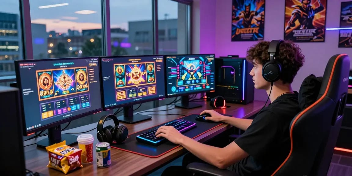 playbook88 link displayed on vibrant gaming monitors with engaging atmosphere