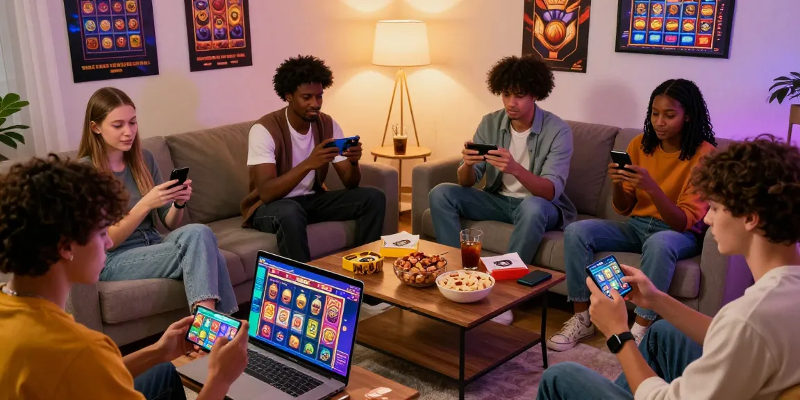 Players enjoying deposit pulsa tanpa potongan games in a cozy living room, highlighting social gaming culture.