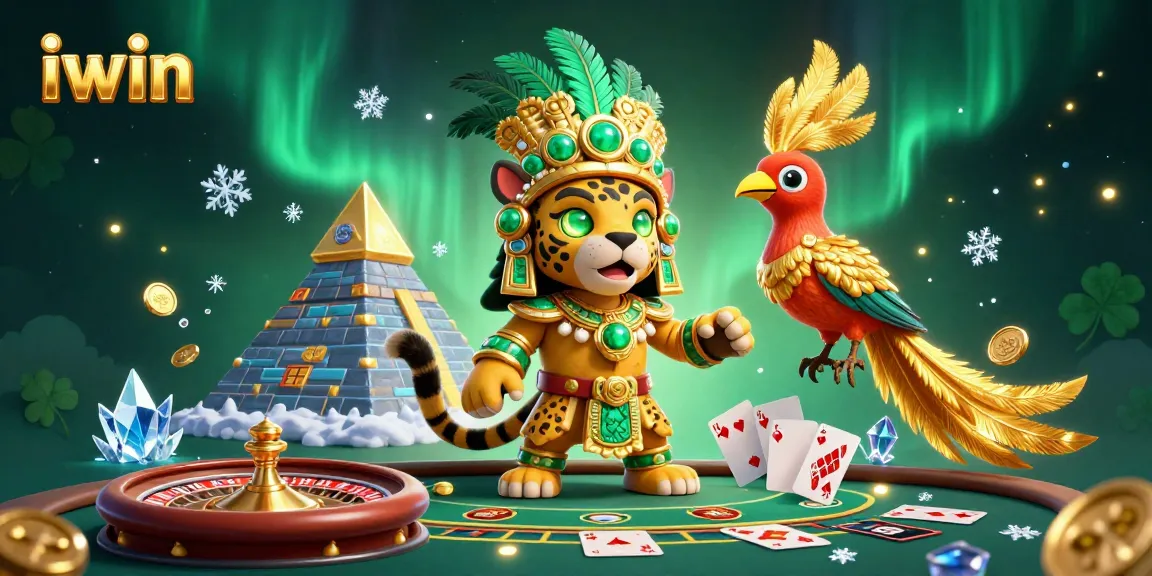 Experience iwin's vibrant live casino scene with a Mayan priest, quetzal bird, and dynamic gaming elements.