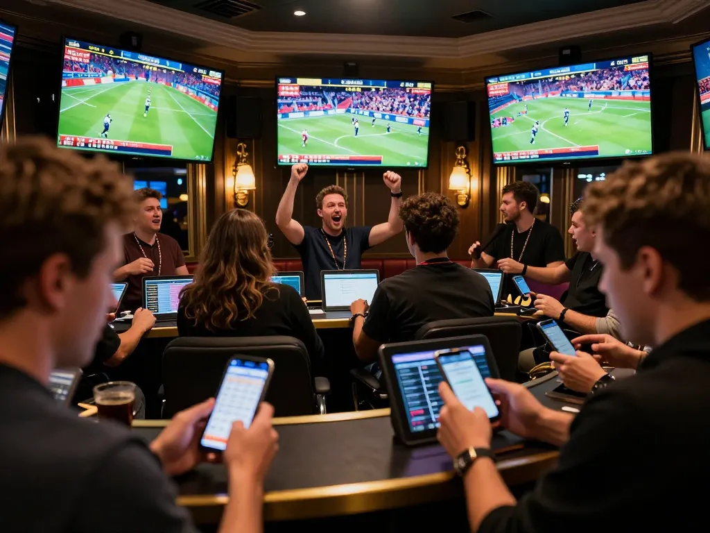 8xbet users actively placing bets on live sports events, showcasing the excitement of gambling.