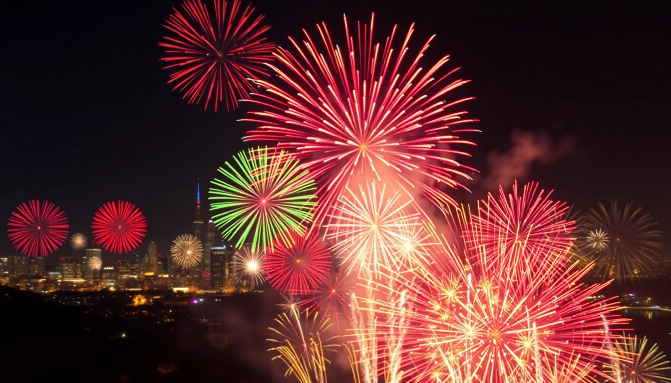 Enjoy spectacular wholesale fireworks display lighting up the night sky with vibrant colors and shapes.