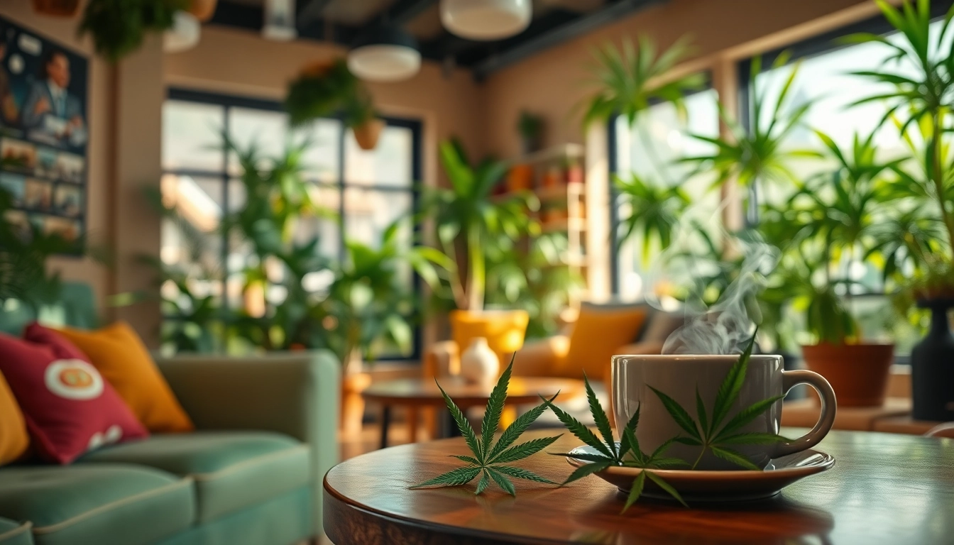 Enjoying the relaxing atmosphere at Weed Club Madrid with cozy seating and natural decor.