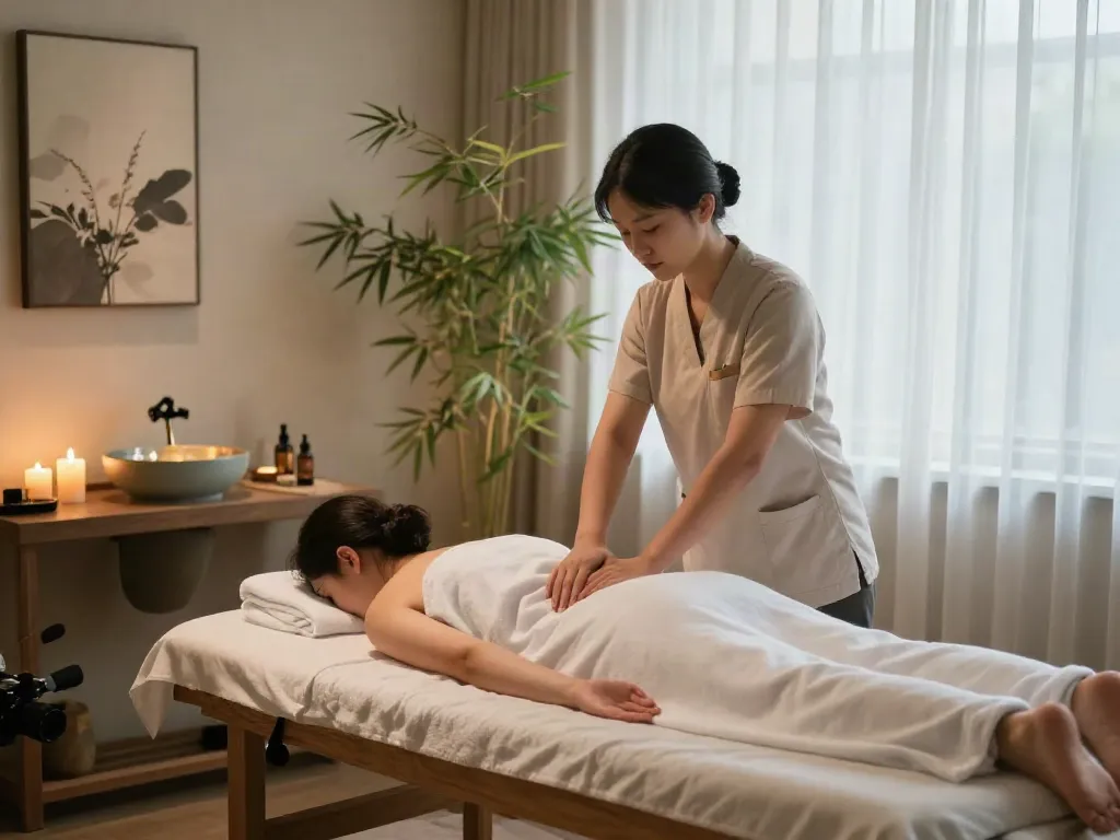 Experience 영등포출장마사지 in a serene spa setting with professional therapist preparing for a relaxing massage therapy session.
