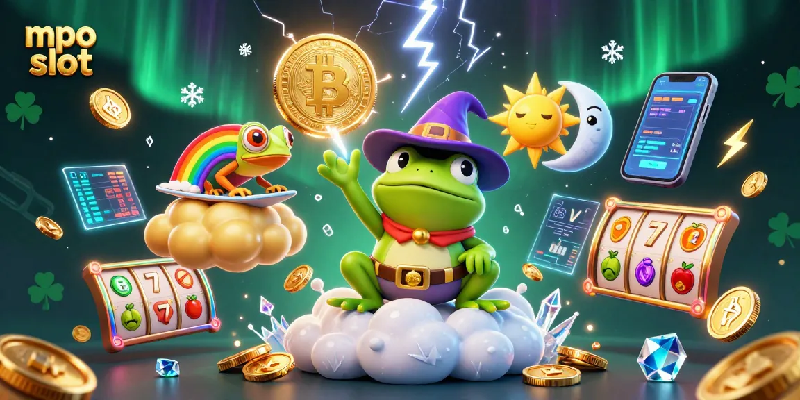 Experience the thrill of mpo slot with vibrant casino elements in this dynamic 3D illustration.