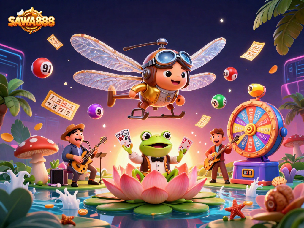 Experience thrilling gameplay at SAWA888 with a dynamic casino scene showcasing excitement and engagement.