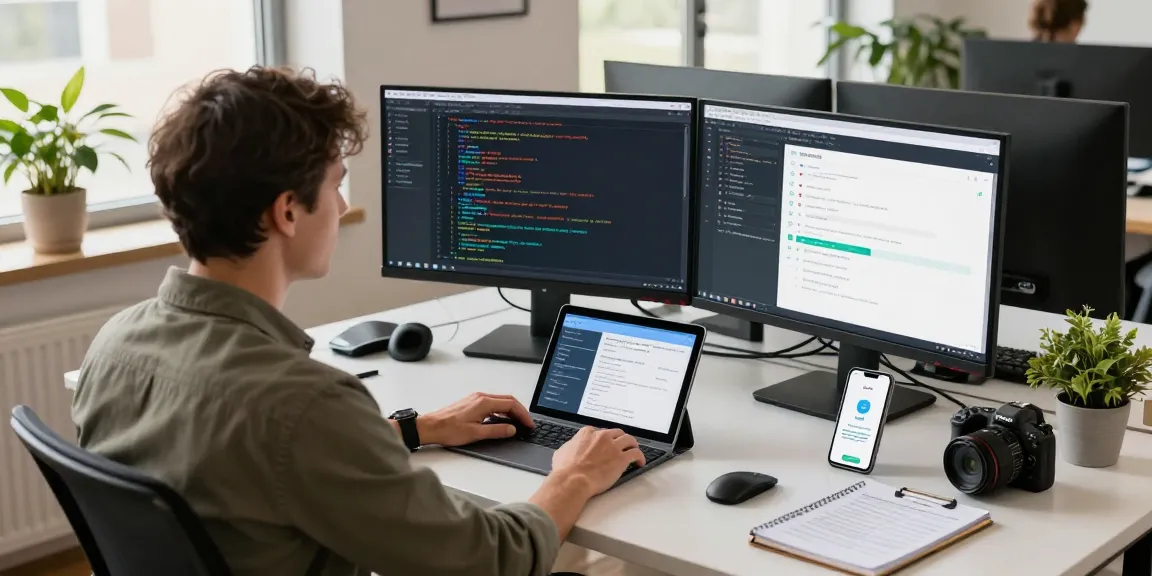 Age verification system in action at a modern workspace with software screens and professional engagement.