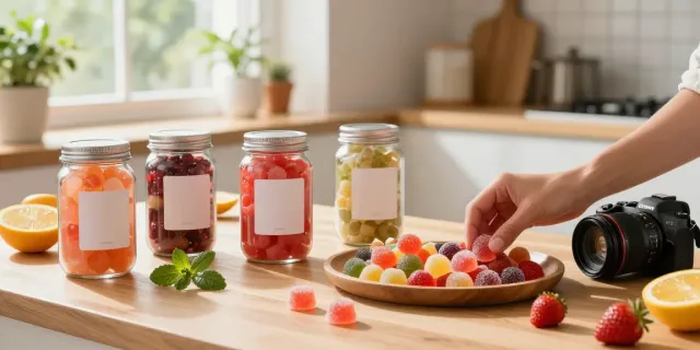 Activist Edibles premium infused treats displayed attractively in a bright kitchen setting.