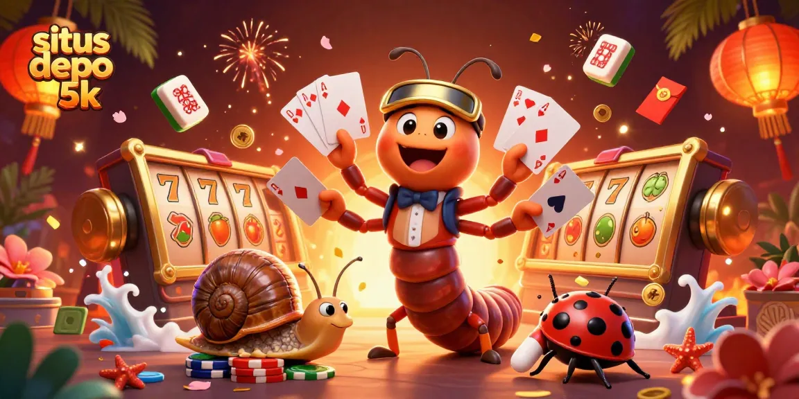 Memenangkan jackpot di situs depo 5k dengan dealer kartun beruang milipede dan banyak kartu bermain.