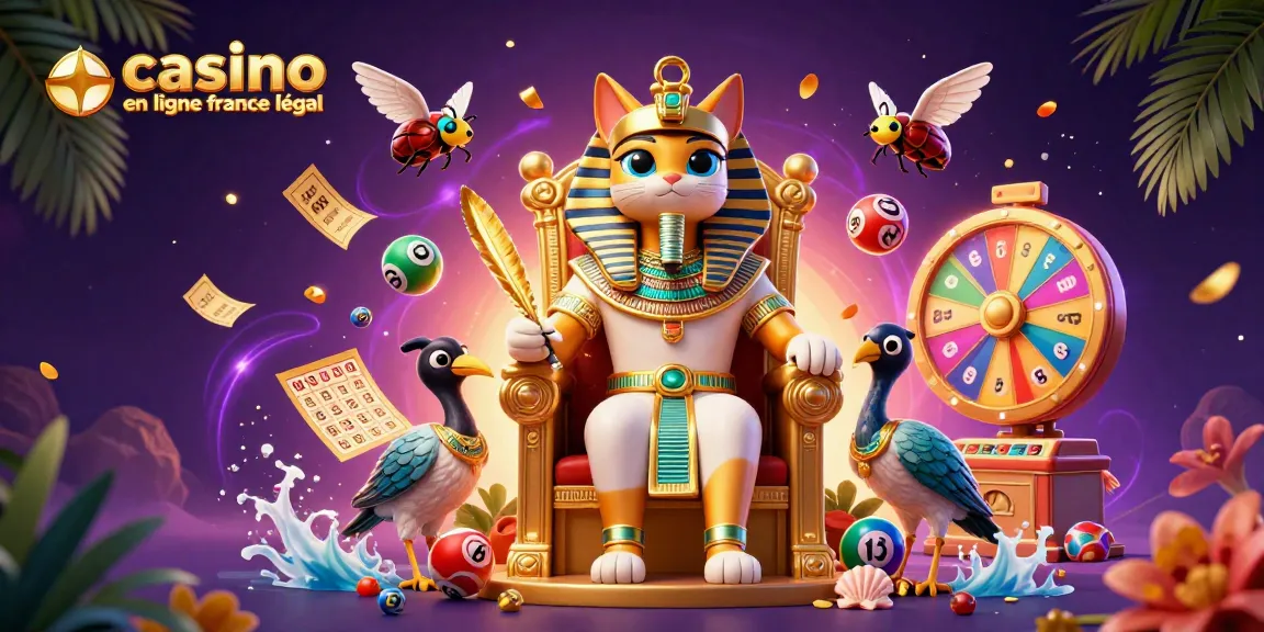 Découvrez les jeux de casino en ligne légaux en France avec cette illustration vibrante d'un pharaon égyptien.