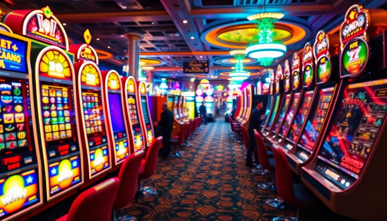 Experience the thrill of an Online casino Uk with vibrant slot machines and enthusiastic players.