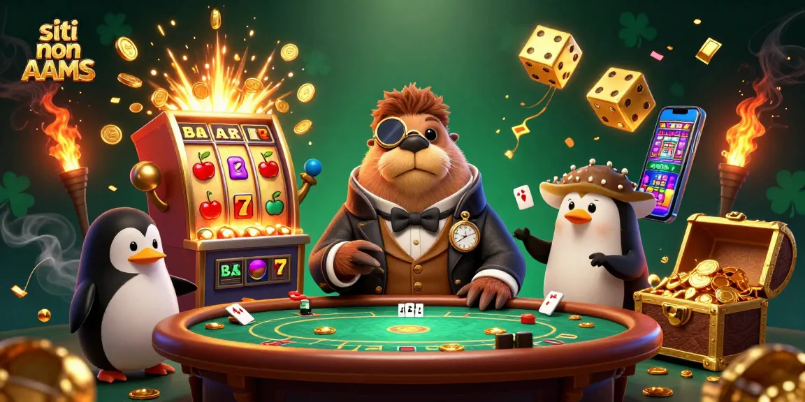 Scopri l'emozione dei siti non AAMS con la nostra vivace scena di casinò sottomarino, che mostra personaggi unici.