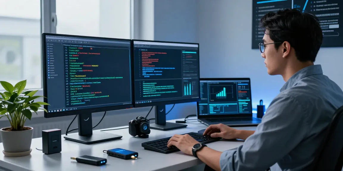 Expert analyzing stolen cryptocurrency recovery strategies in a high-tech cybersecurity workspace