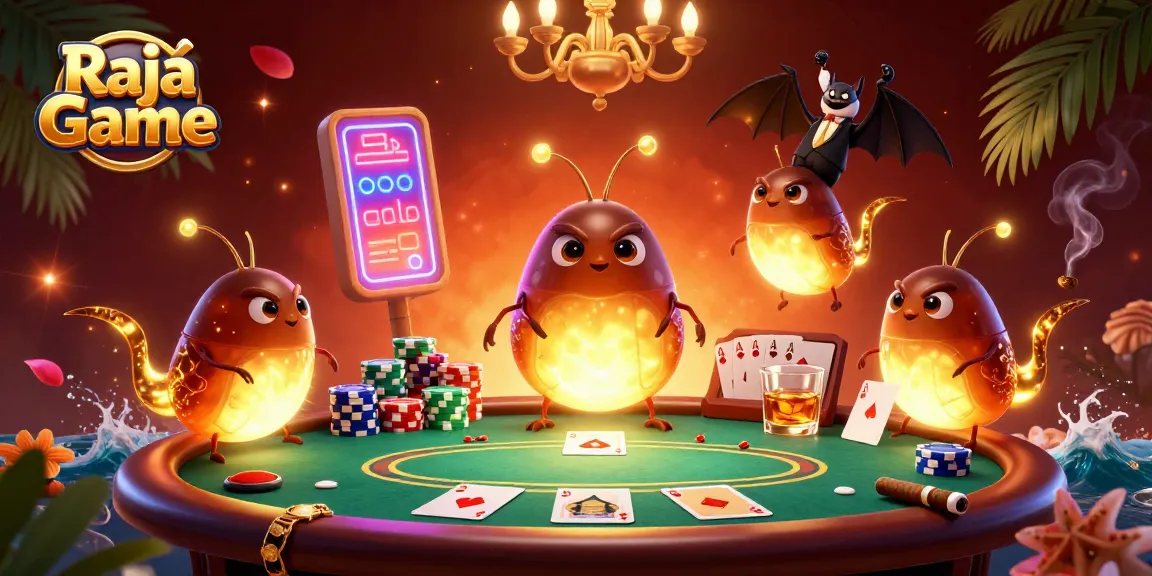Engage with thrilling games on Raja Game as glowworms light up an animated casino scene.
