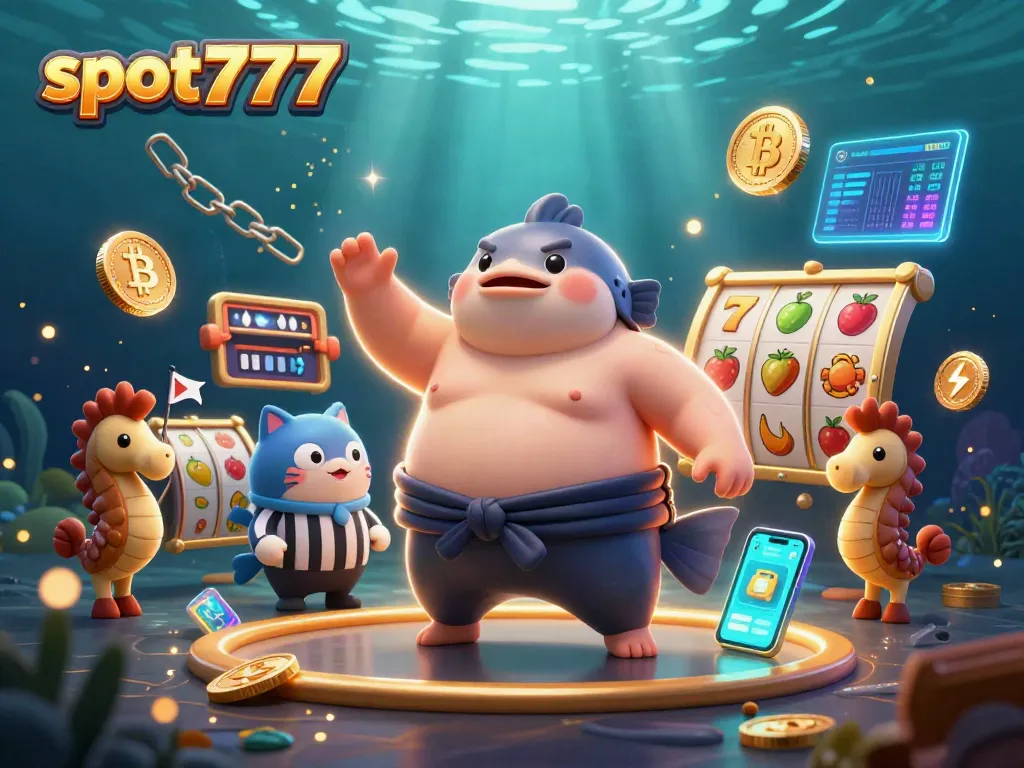 Slot777: Nikmati permainan slot dengan simbol 7 keberuntungan dan jackpot dalam ilustrasi kasino virtual yang ceria.