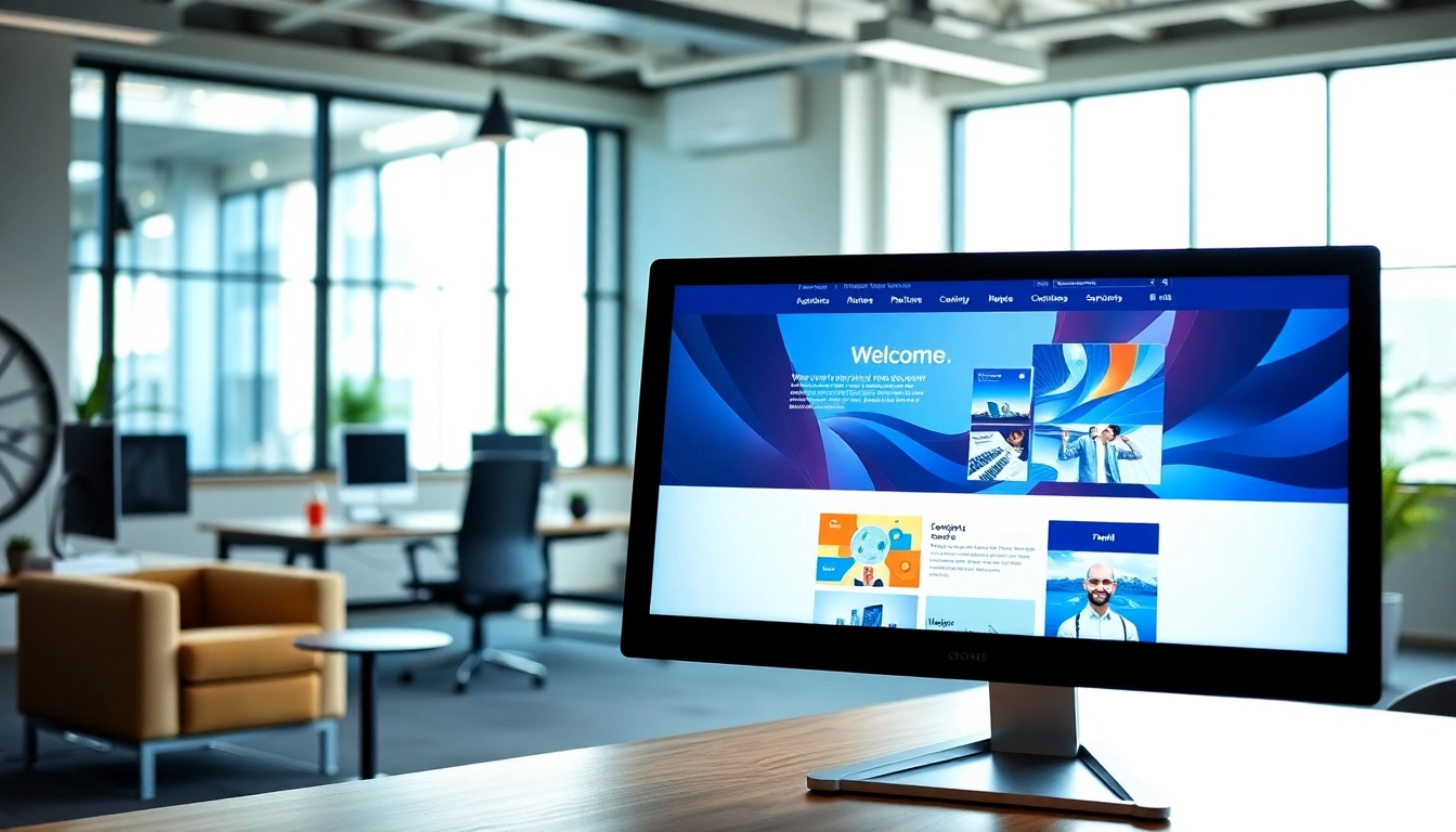 Auf https://alvionz.de/ sehen Sie modernes Webdesign auf einem Computer-Bildschirm in einem stilvollen Büro.