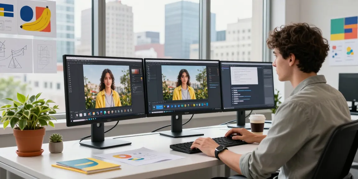 Dynamic workspace with nano banana pro image editing tools in action, showcasing AI creativity.