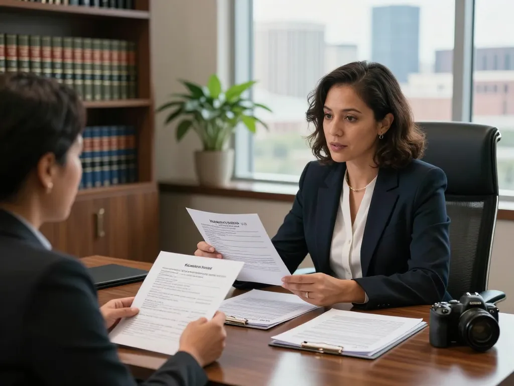 Houston Injury Attorney Sue E. West consulting with client, showcasing compassionate legal guidance.