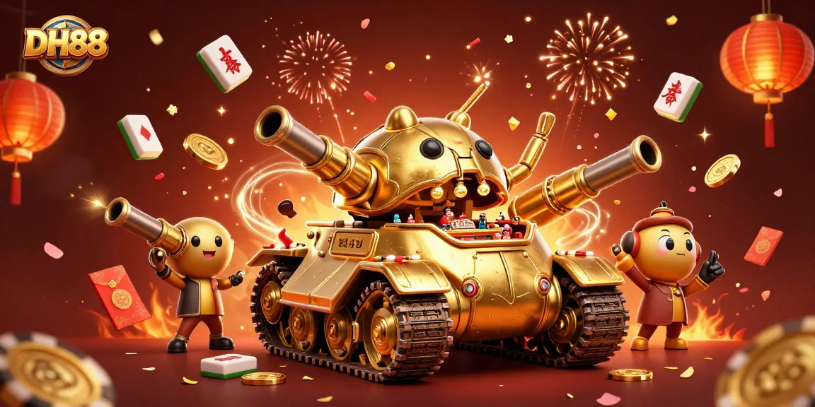 Experience gaming excitement at DH88 inside a golden beetle tank casino scene.