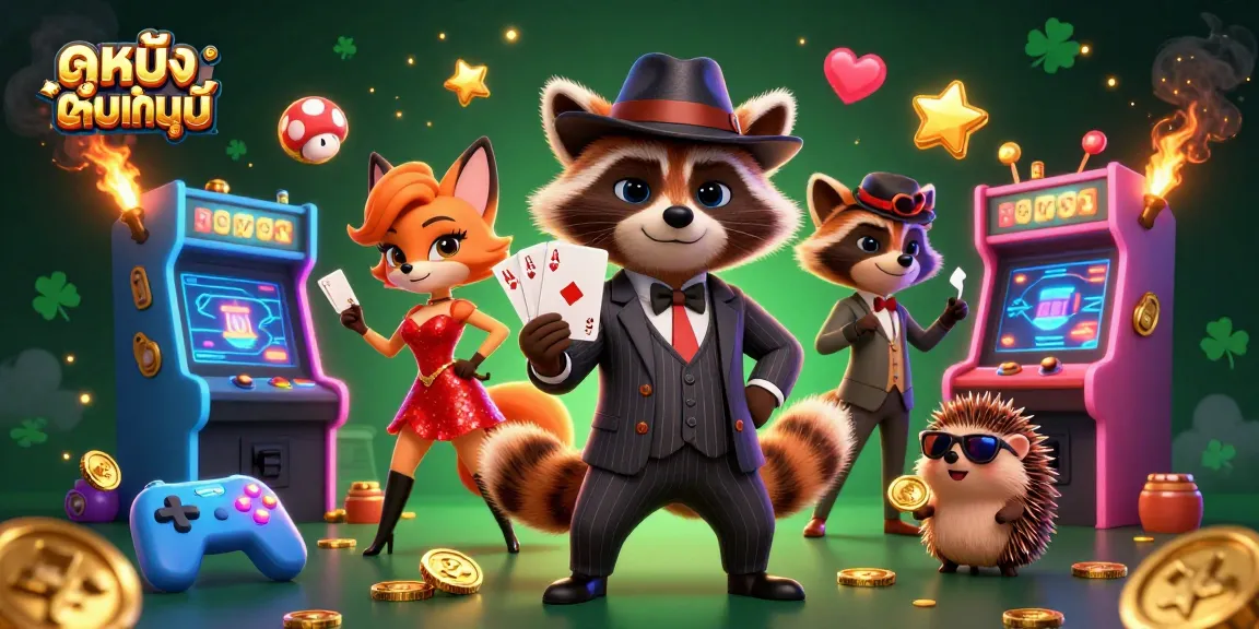 Experience ดูหนังออนไลน์ with thrilling arcade elements, royal flush in vibrant casino style.