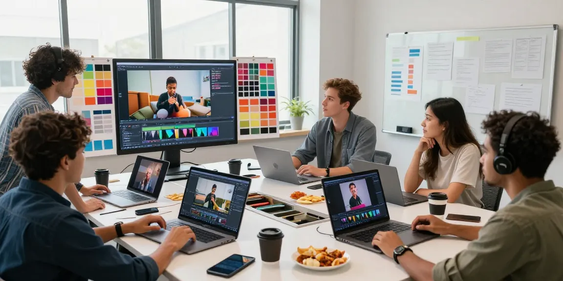 Creative team using ai seedance 2.0 in a dynamic video production studio.
