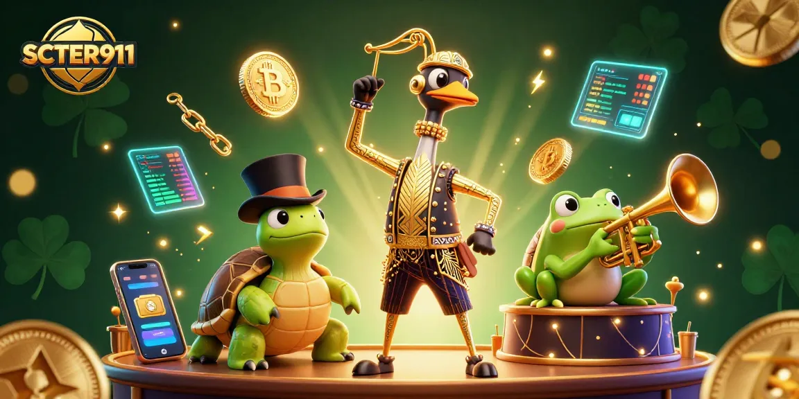 Engage with SCATTER911 while enjoying vibrant casino gaming in a cartoonish, detailed 3D illustration.