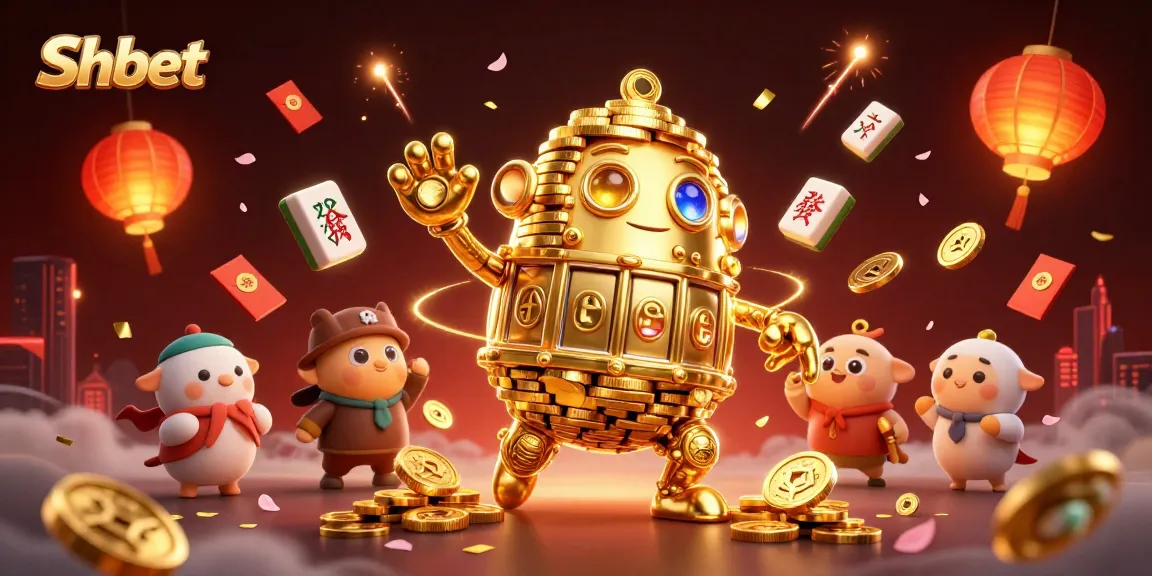 Engage with Shbet's thrilling games, featuring a golden golem and festive elements in an energetic casino atmosphere.