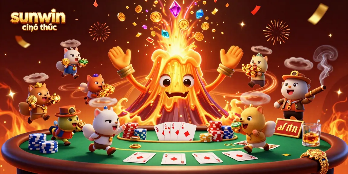 Experience thrilling gaming with sunwin chính thức's vibrant, treasure-filled casino illustration.