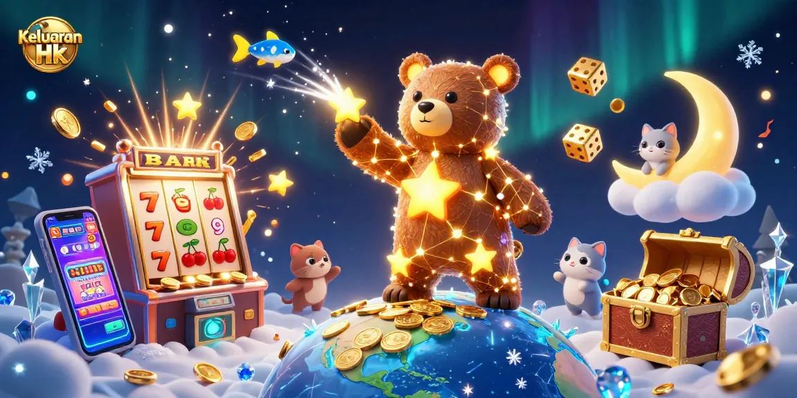 Keluaran Hk showcases live lottery results with dynamic gold coins raining from stars in a vibrant casino atmosphere.