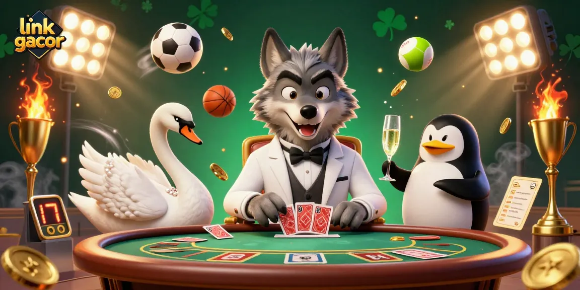 Experience the thrilling atmosphere of link gacor with a lively baccarat scene featuring 3D cartoon characters.