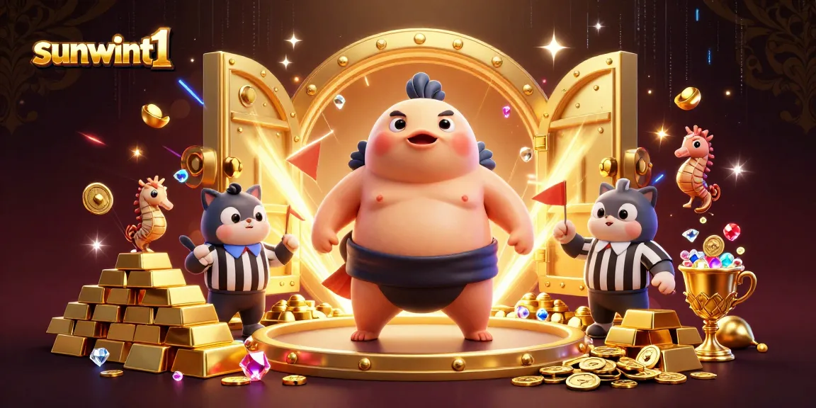 Experience the exciting gameplay at sunwint1 with dynamic 3D illustrations showcasing vibrant casino elements.