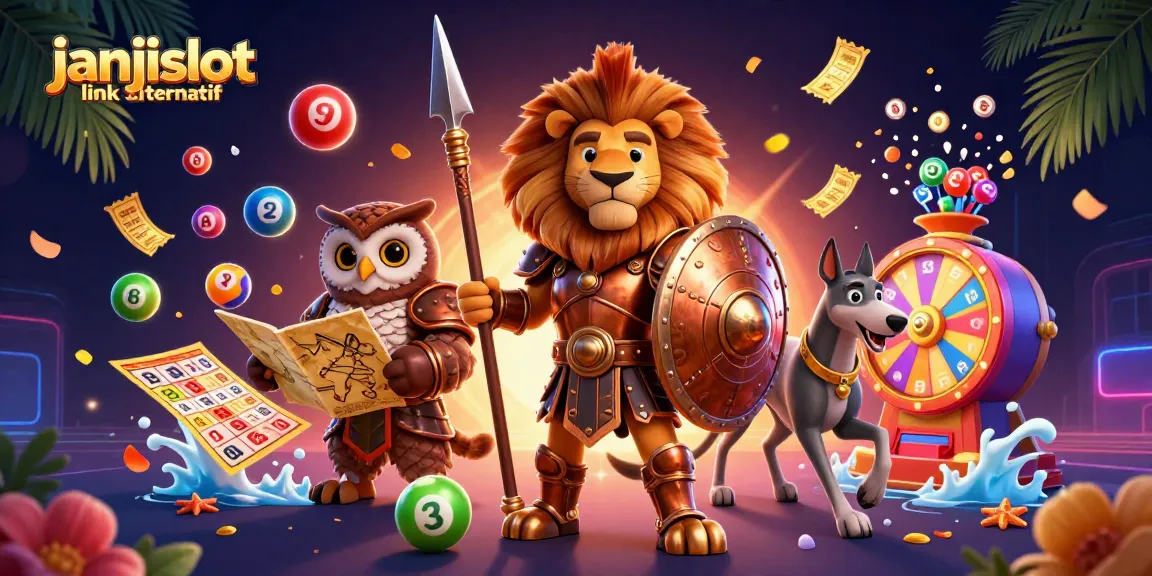 Experience exciting gameplay with janjislot link alternatif at this vibrant casino illustration.